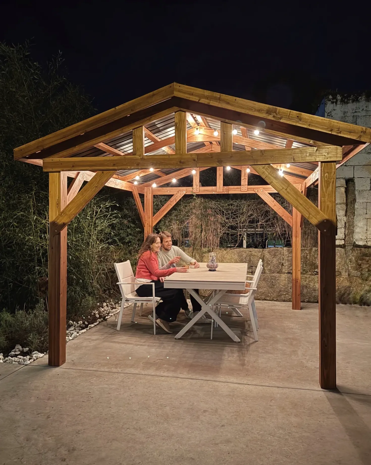 Gazebo SECCHIA Legno di abete 296 cm 350 cm Marrone/Grigio