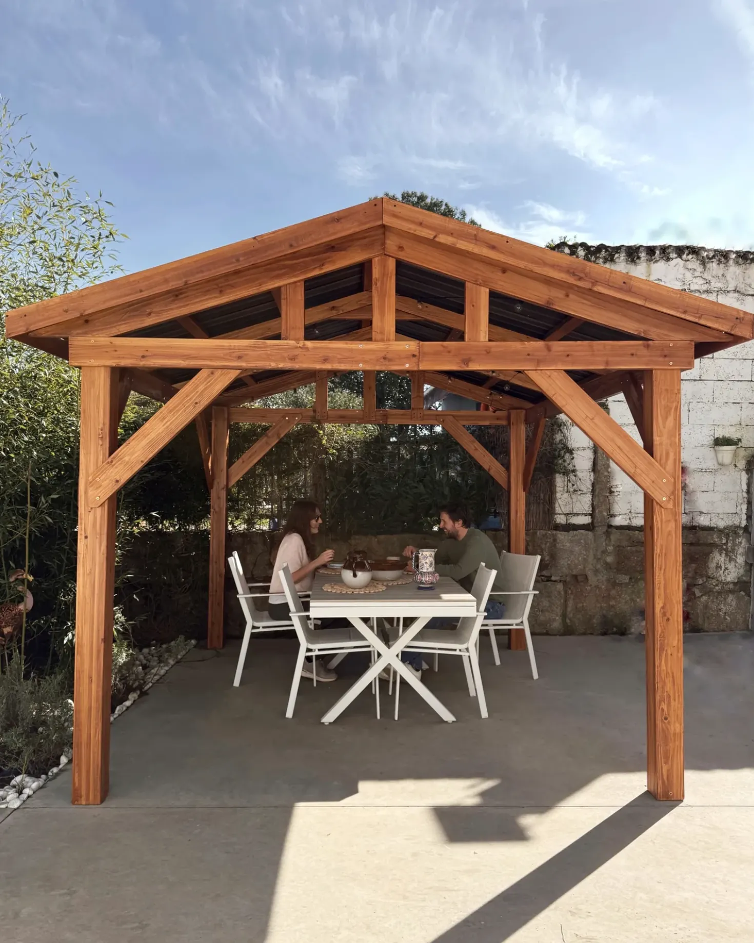 Gazebo SECCHIA Legno di abete 296 cm 350 cm Marrone/Grigio