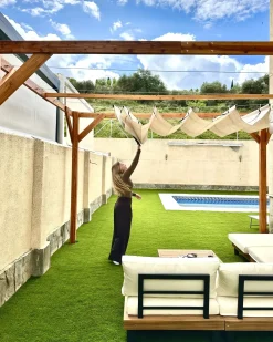Gazebo VILLAROSA Legno di abete 320 cm 380 cm Marrone/Beige