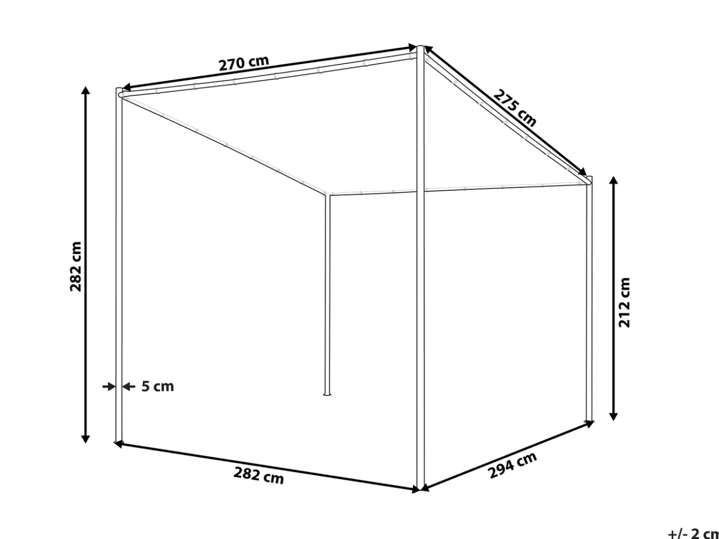 Gazebo VIMINO Metallo 282 cm 294 cm Beige
