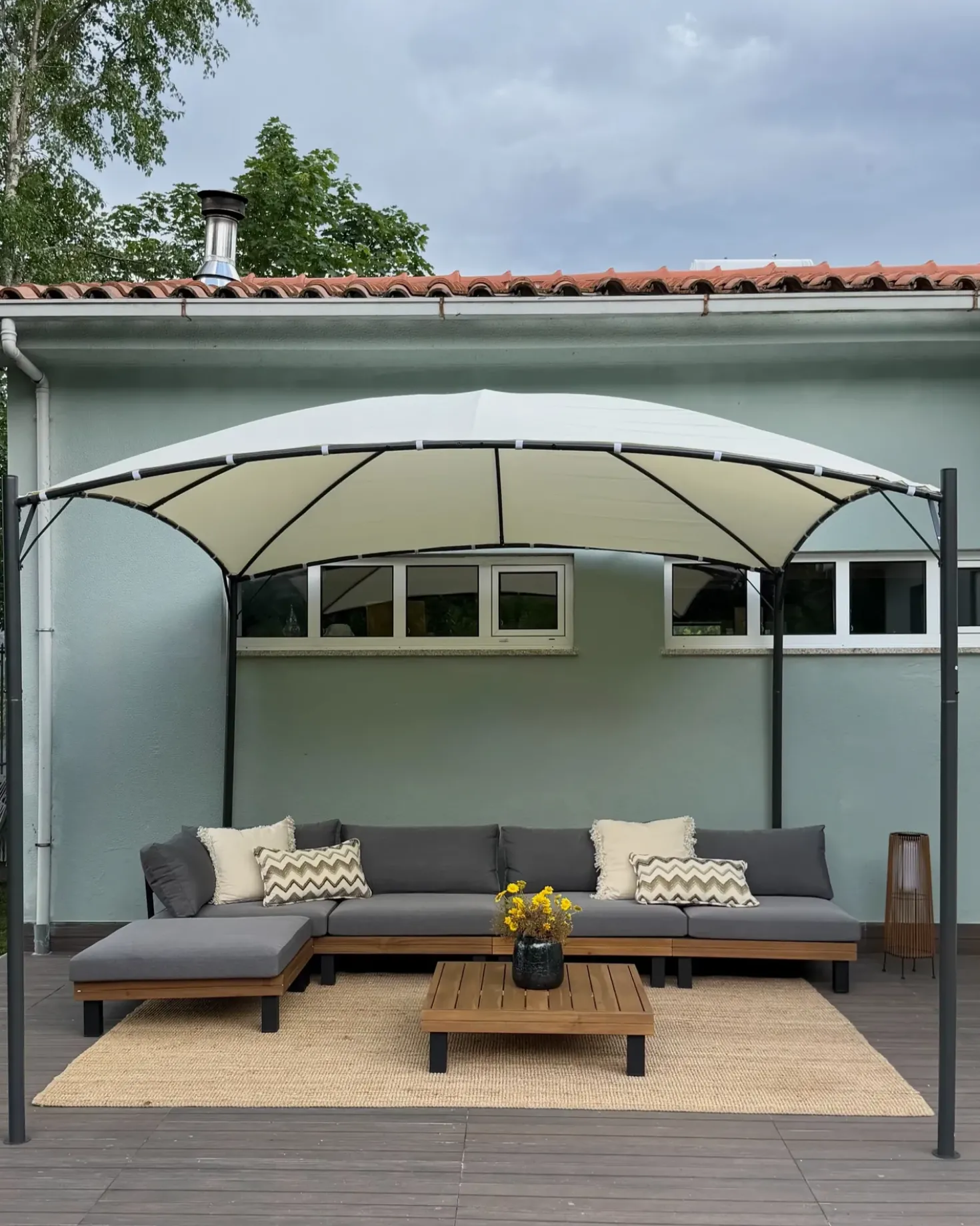 Gazebo VOMERO Metallo 305 cm 305 cm Beige