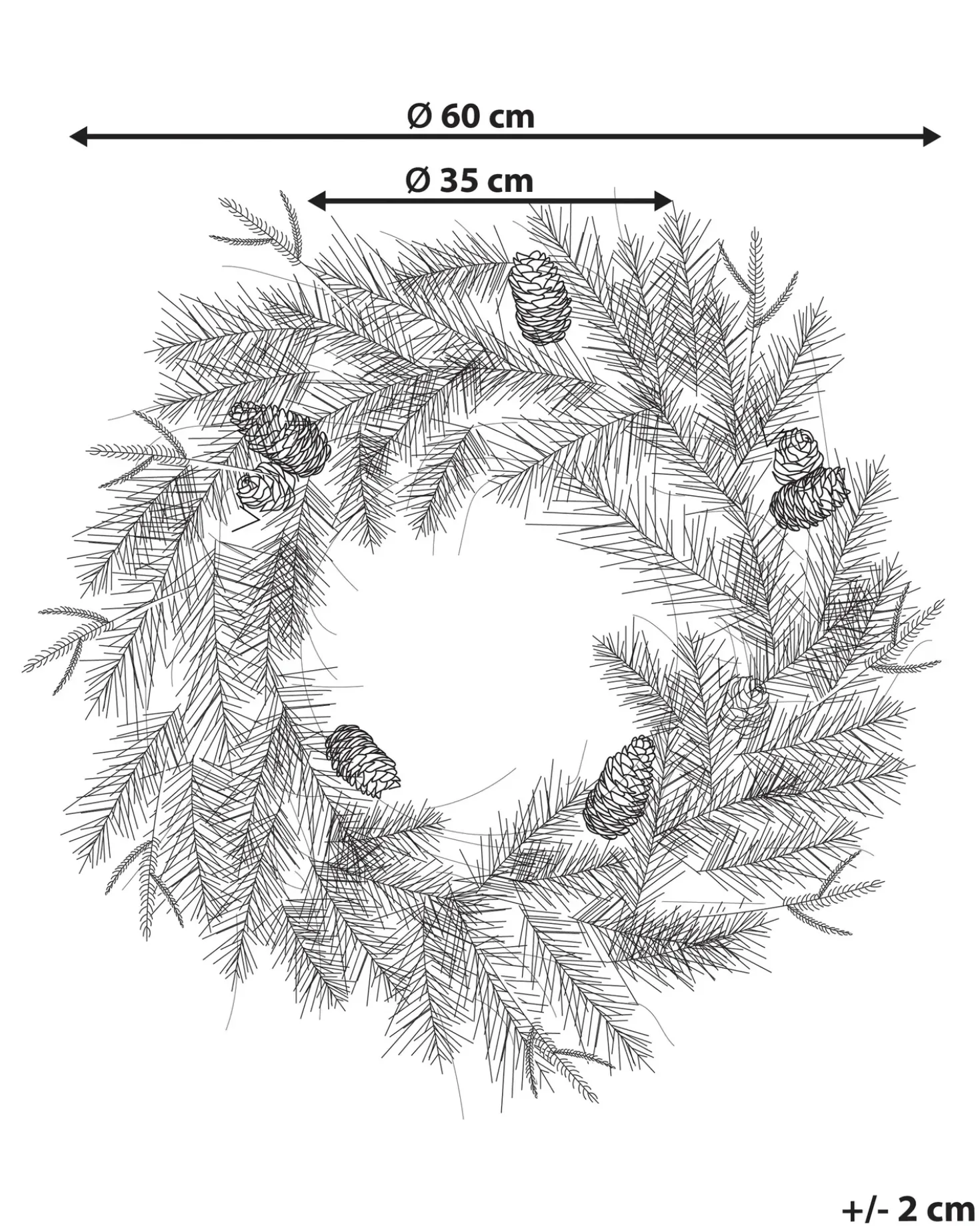 Ghirlanda di Natale LED KAMERUN Verde 60 cm