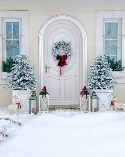 Ghirlanda natalizia innevata LED SUNDO Bianco 70 cm