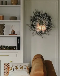 Ghirlanda natalizia innevata LED SUNDO Bianco 70 cm