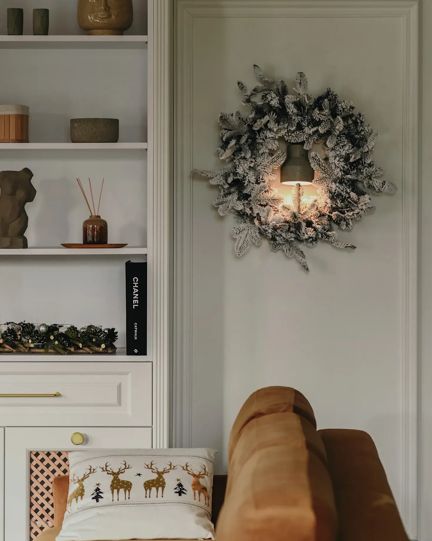 Ghirlanda natalizia innevata LED SUNDO Bianco 70 cm