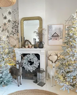 Ghirlanda natalizia innevata LED SUNDO Bianco 70 cm