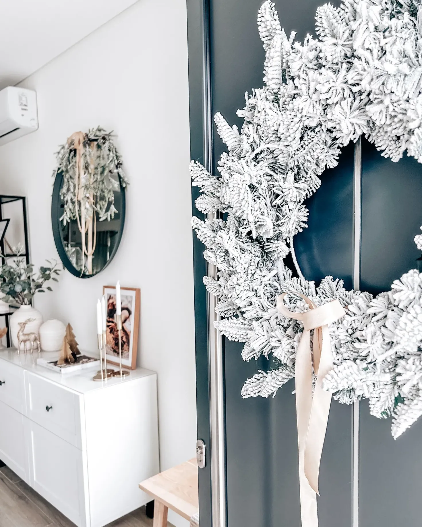Ghirlanda natalizia innevata LED SUNDO Bianco 70 cm