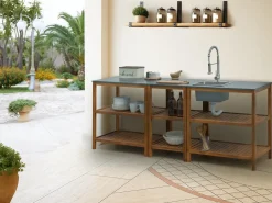 Grande isola da cucina BRUCOLI Legno d'acacia Marrone