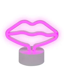 Insegna al neon a LED Labbra FLORA Rosa