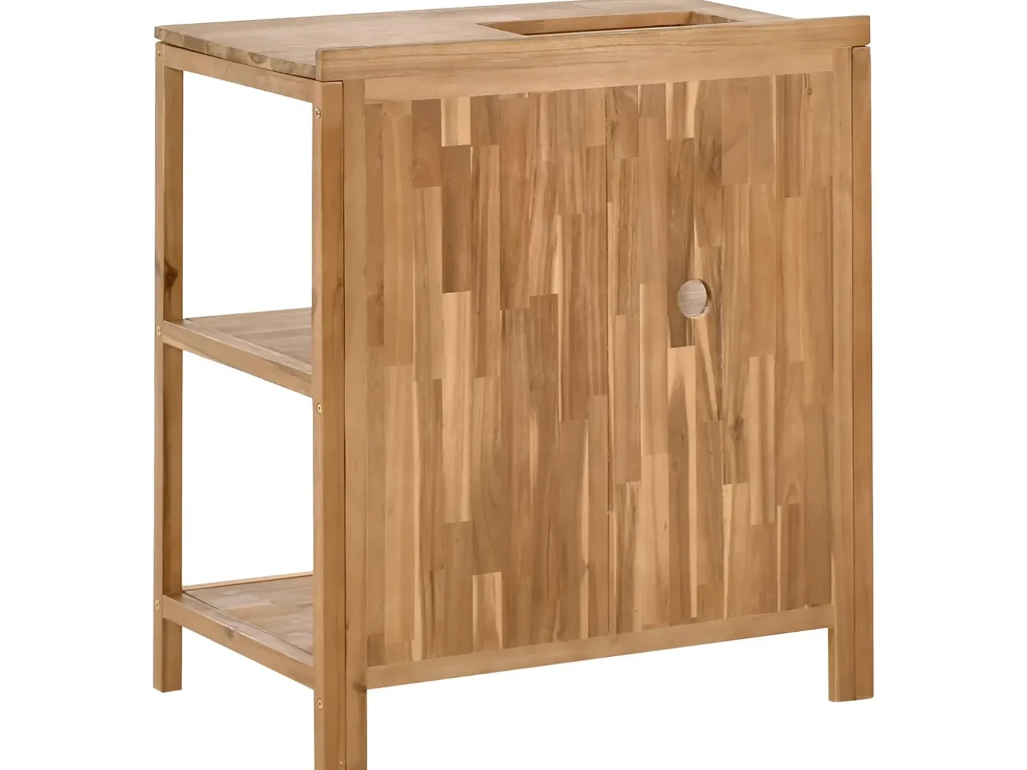 Isola per cucina esterna con lavello VENOSA Legno d'acacia Marrone/Argento