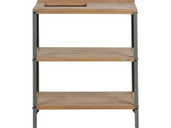 Isola per cucina esterna con lavello IVREA Legno di acacia certificato Marrone/Argento