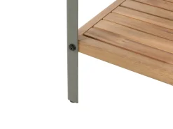 Isola per cucina esterna con lavello IVREA Legno di acacia certificato Marrone/Argento