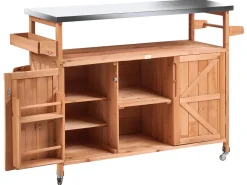 Isola per cucina esterna SCANNO Legno di abete Marrone chiaro