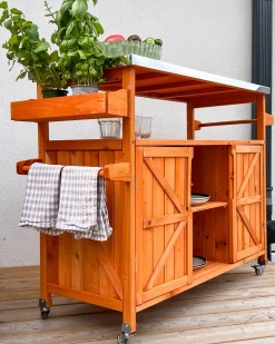 Isola per cucina esterna SCANNO Legno di abete Marrone chiaro