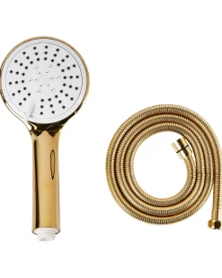 Kit doccia con soffione e flessibile TUMPLE 3 Funzioni Oro