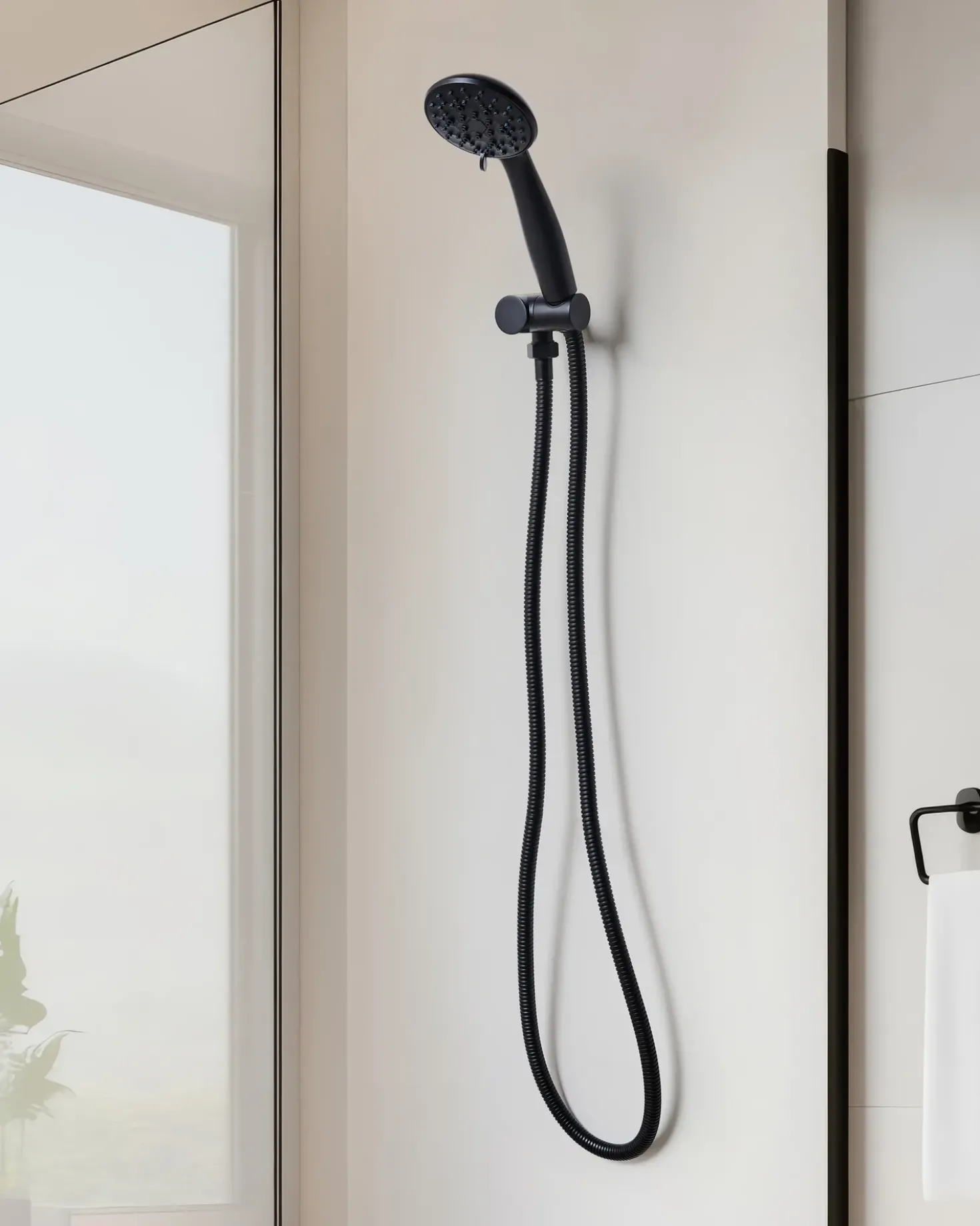 Kit doccia con soffione e flessibile MACAY 3 Funzioni Nero