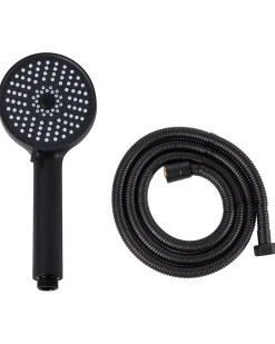 Kit doccia con soffione e flessibile SURIPA 3 Funzioni Nero