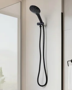 Kit doccia con soffione e flessibile IQUIRA 4 Funzioni Nero