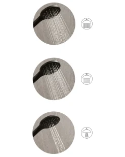 Kit doccia con soffione e flessibile IQUIRA 4 Funzioni Nero
