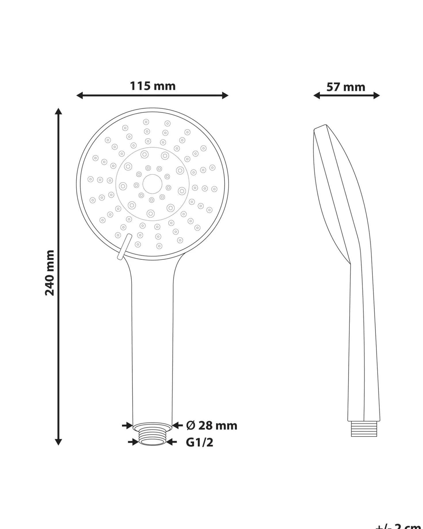 Kit doccia con soffione e flessibile UCHIZA 5 Funzioni Argento