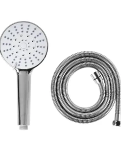 Kit doccia con soffione e flessibile UCHIZA 5 Funzioni Argento