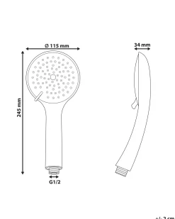 Kit doccia con soffione e flessibile TARMA 4 Funzioni Nero