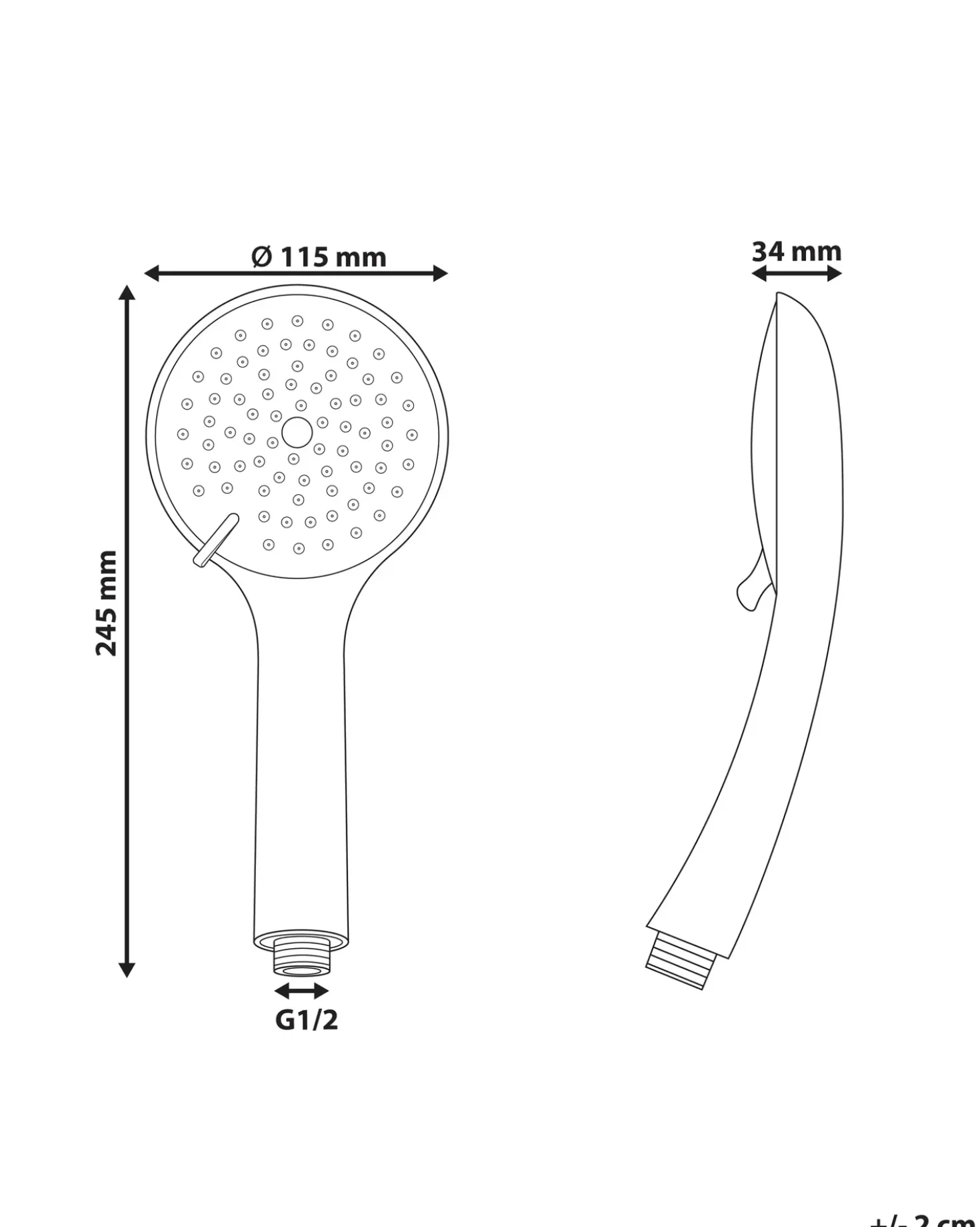 Kit doccia con soffione e flessibile TARMA 4 Funzioni Nero
