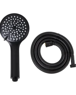 Kit doccia con soffione e flessibile TARMA 4 Funzioni Nero