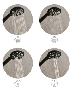 Kit doccia con soffione e flessibile TARMA 4 Funzioni Nero