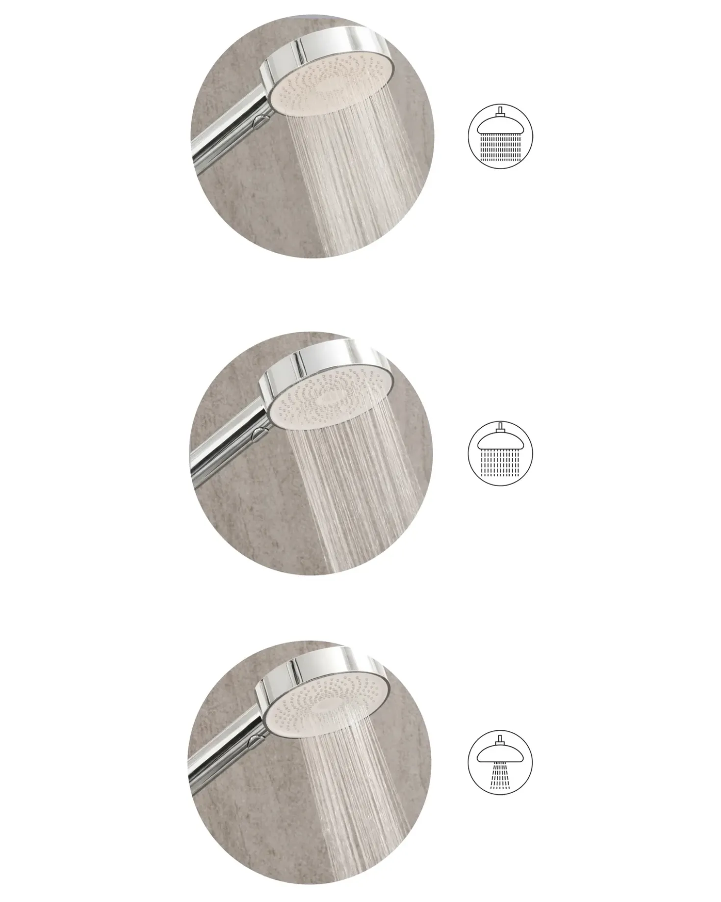 Kit doccia con soffione e flessibile UYUCA 4 Funzioni Argento