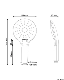 Kit doccia con soffione e flessibile IQUIRA 4 Funzioni Argento