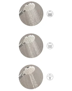 Kit doccia con soffione e flessibile IQUIRA 4 Funzioni Argento