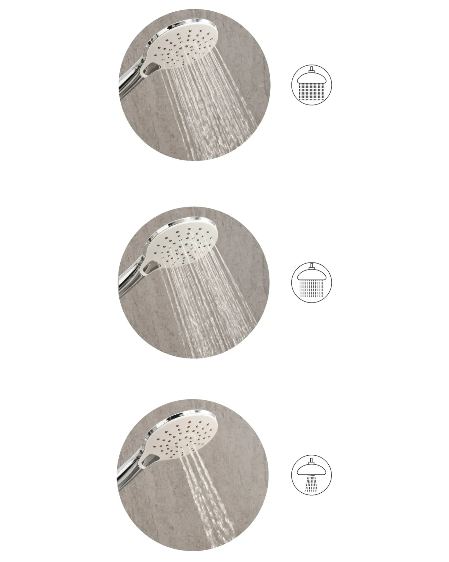 Kit doccia con soffione e flessibile IQUIRA 4 Funzioni Argento