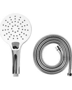Kit doccia con soffione e flessibile IQUIRA 4 Funzioni Argento