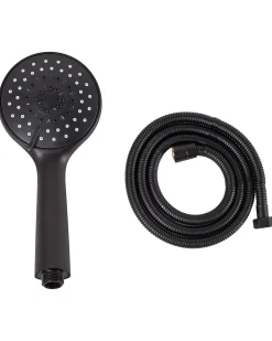 Kit doccia con soffione e flessibile TAMUSHAL 3 Funzioni Nero