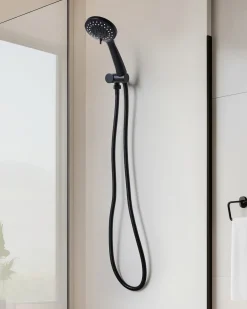 Kit doccia con soffione e flessibile TAMUSHAL 3 Funzioni Nero