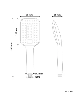 Kit doccia con soffione e flessibile TINGO 4 Funzioni Oro