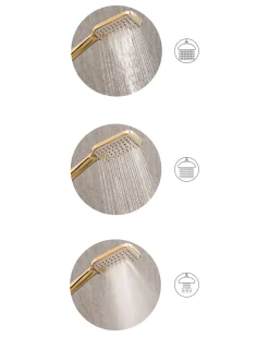 Kit doccia con soffione e flessibile TINGO 4 Funzioni Oro