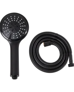 Kit doccia con soffione e flessibile TUMPLE 3 Funzioni Nero