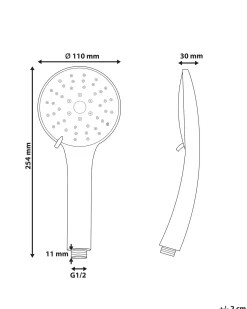 Kit doccia con soffione e flessibile CHURUN 4 Funzioni Argento