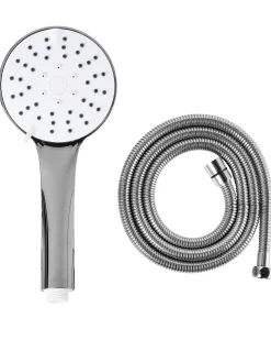 Kit doccia con soffione e flessibile CHURUN 4 Funzioni Argento