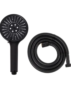 Kit doccia con soffione e flessibile MAPIRI 6 Funzioni Nero