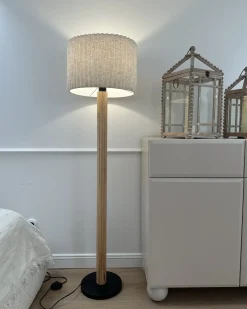 Lampada da pavimento BELESSA Lino Beige chiaro