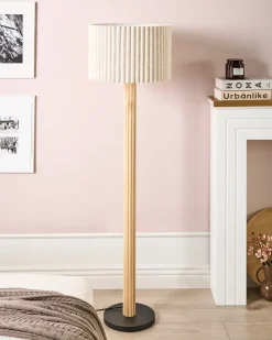 Lampada da pavimento BELESSA Lino Beige chiaro