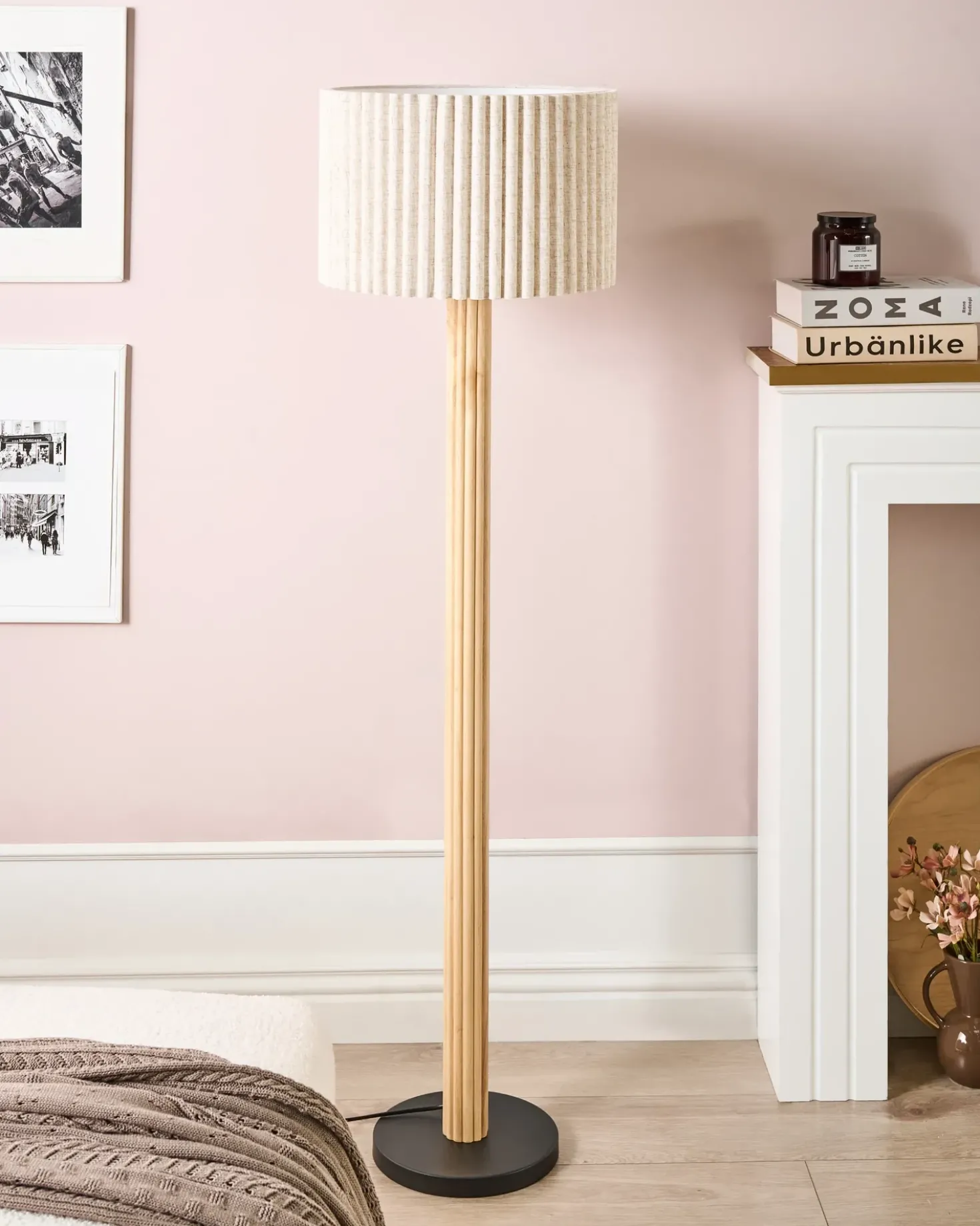 Lampada da pavimento BELESSA Lino Beige chiaro