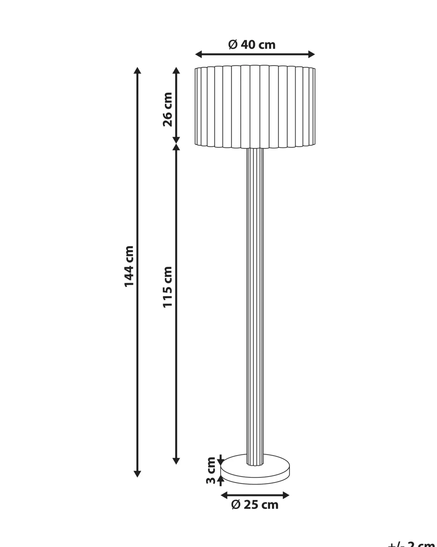 Lampada da pavimento BELESSA Lino Beige chiaro