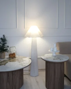 Lampada da pavimento DEMBI Lino sintetico Beige chiaro