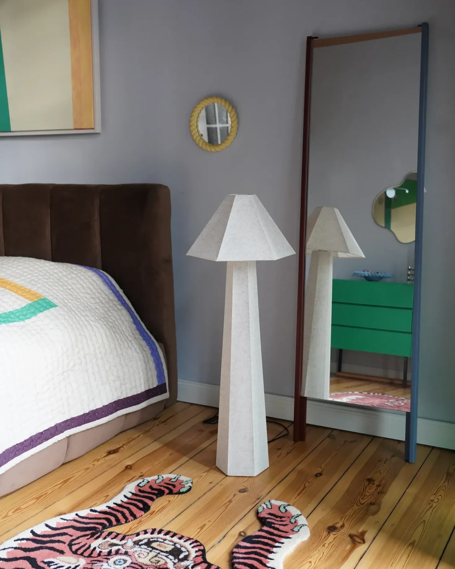 Lampada da pavimento DEMBI Lino sintetico Beige chiaro