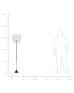 Lampada da pavimento EVANS Metallo Bianco