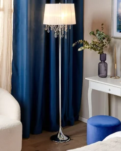 Lampada da pavimento EVANS Metallo Bianco